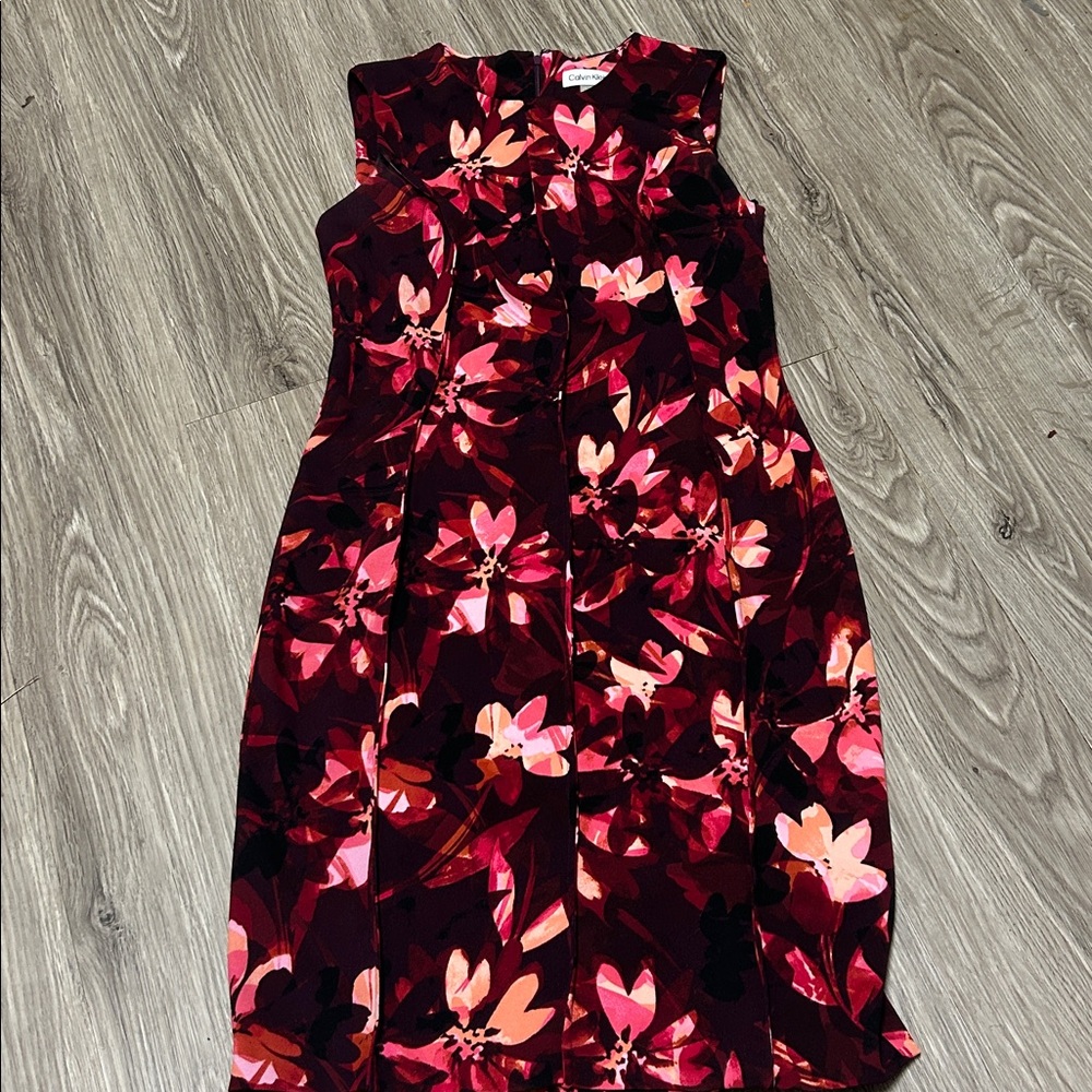 Calvin Klein Floral Sleeveless Sheath Dress